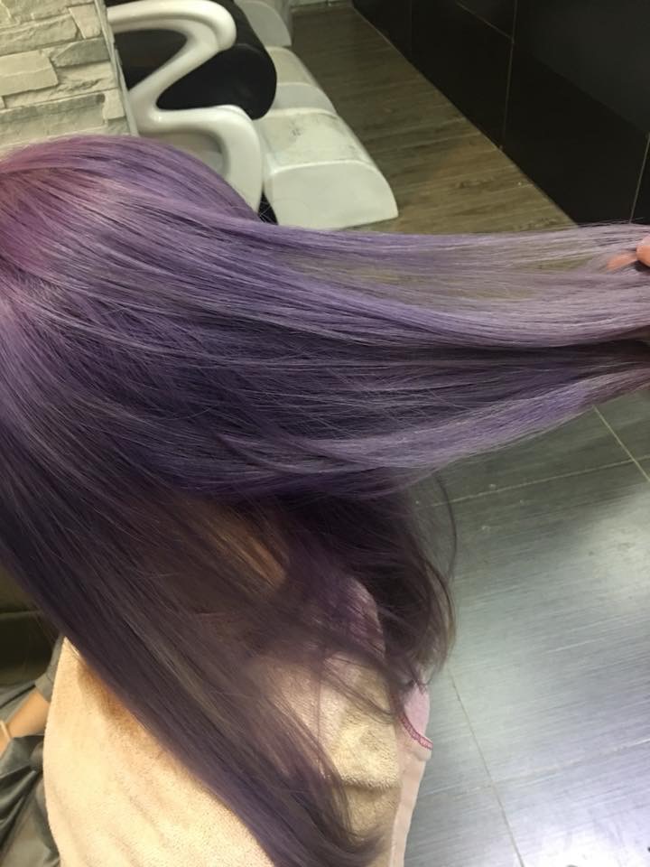 髮型作品參考:紫灰